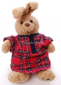 Build a Bear BUNNY RABBIT + Voice Box + Plaid Pajamas